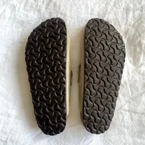 Birkenstock Boston Soft Footbed Suede Leather Clogs Mules Sandals Taupe - Picture 4 of 8